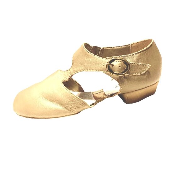 Capezio Tan Lyrical Modern Split Sole Dance Shoes Childs 3.5 Pedini Leather - Picture 4 of 7